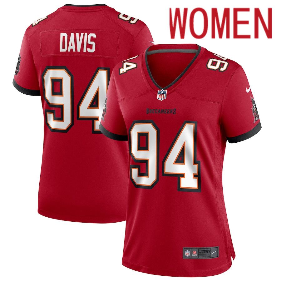 Women Tampa Bay Buccaneers #94 Khalil Davis Nike Red Game NFL Jersey->women nfl jersey->Women Jersey